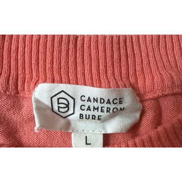 Candace Cameron Bure Lightweight Pink & White Striped Sweater - Large - Picture 4 of 7